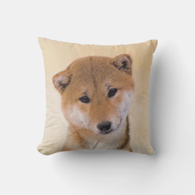 Shiba Inu (Red) Painting - Original Dog Art Cushion (Front)