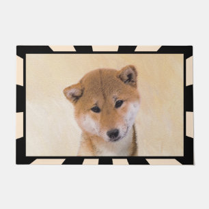 Shiba Inu (Red) Painting - Original Dog Art Doormat