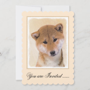 Shiba Inu (Red) Painting - Original Dog Art Invitation