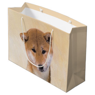 Shiba Inu (Red) Painting - Original Dog Art Large Gift Bag