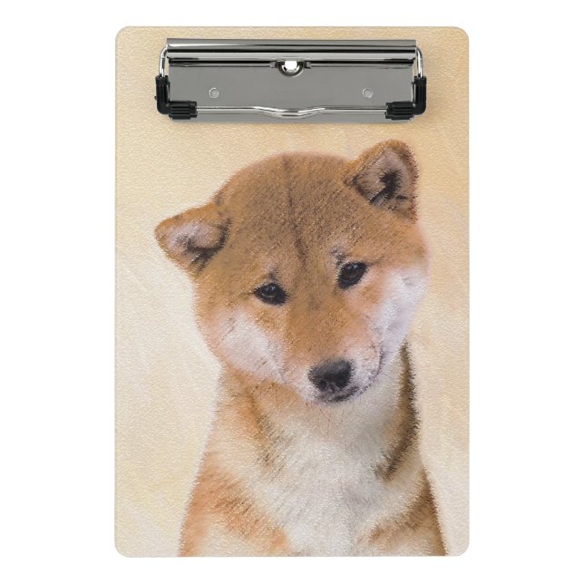 Shiba Inu (Red) Painting - Original Dog Art Mini Clipboard (Front)