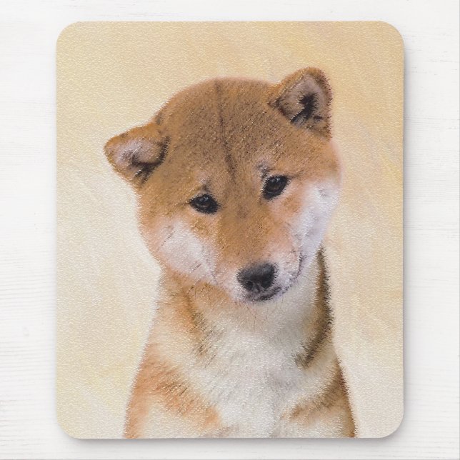 Shiba Inu (Red) Painting - Original Dog Art Mouse Mat (Front)