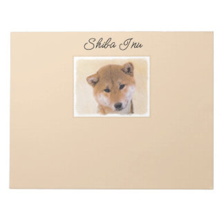 Shiba Inu (Red) Painting - Original Dog Art Notepa Notepad