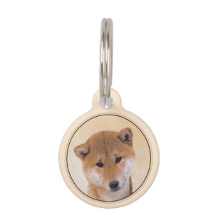 Shiba Inu (Red) Painting - Original Dog Art Pet Tag