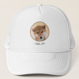 Shiba Inu (Red) Painting - Original Dog Art Trucker Hat