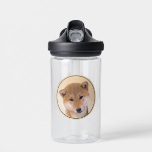 Shiba Inu (Red) Painting - Original Dog Art Water Bottle