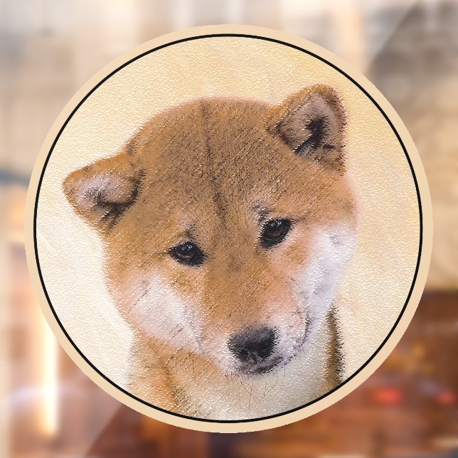 Shiba Inu (Red) Painting - Original Dog Art Window Cling (Sheet 2)