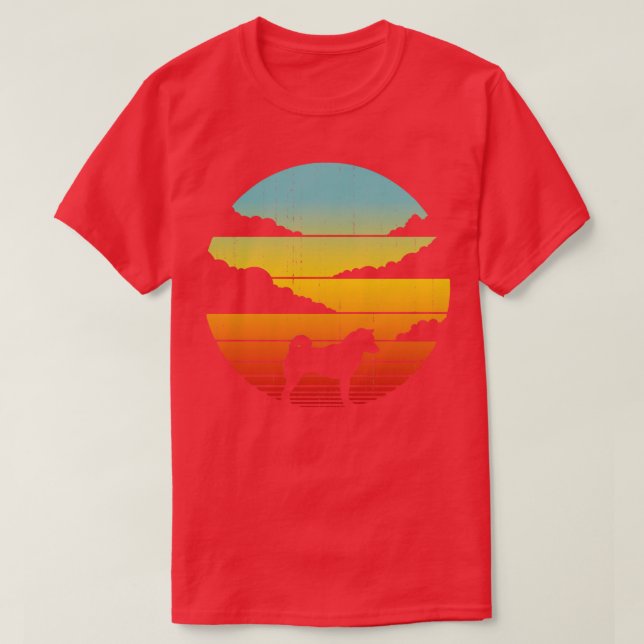 Shiba Inu Retro Vintage Sunset 60s 70s for Men Wom T-Shirt (Design Front)