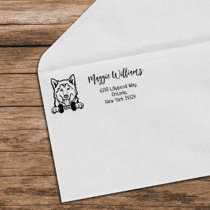 Shiba Inu Return Address, Dog Breed Rubber Stamp