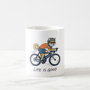 Shiba Inu Riding Bicycle  Coffee Mug
