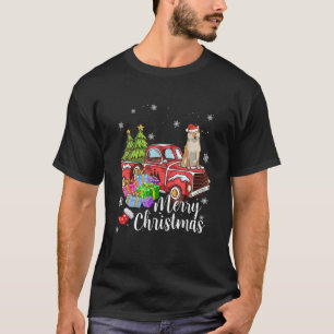 Shiba Inu Riding Red Truck Xmas Merry Christmas T-Shirt