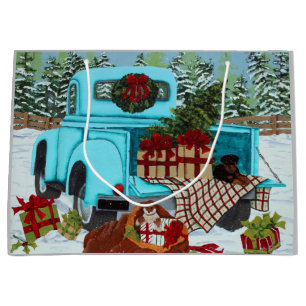 Shiba Inu & Rottweiler Christmas Large Gift Bag