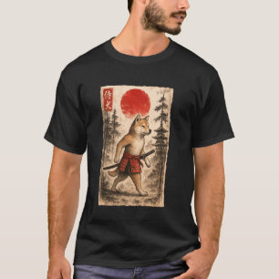 Shiba Inu Samurai Warrior Vintage Japanese Ukiyo-e T-Shirt