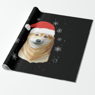 Shiba Inu Santa Christmas Kids Boys Girls Gift Wrapping Paper