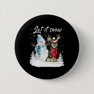 Shiba Inu Santa Dog Christmas Snowman Xmas Pajama 6 Cm Round Badge