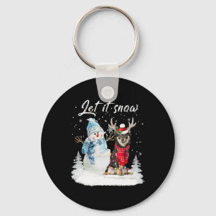 Shiba Inu Santa Dog Christmas Snowman Xmas Pajama Key Ring