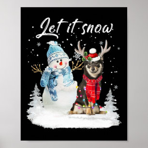 Shiba Inu Santa Dog Christmas Snowman Xmas Pajama  Poster