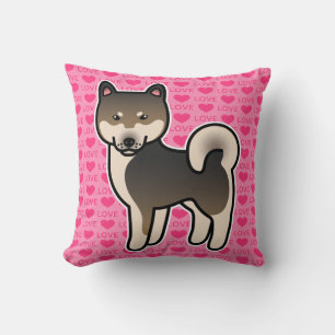 Shiba Inu Sesame Love Hearts Cushion