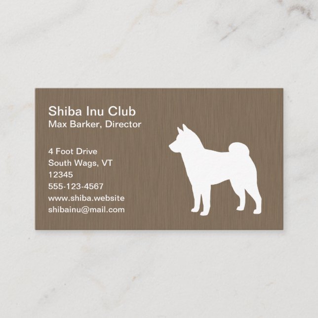 Shiba Inu Silhouette Business Card (Front)