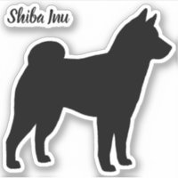 Shiba Inu Silhouette Dog Breed Vinyl Sticker