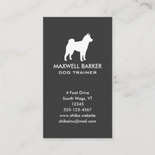 Shiba Inu Silhouette Vertical Business Card