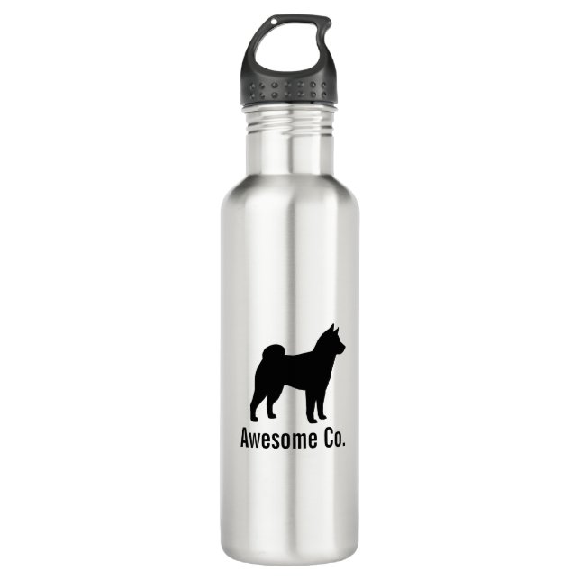 Shiba Inu Silhouette with Custom Text 710 Ml Water Bottle (Front)