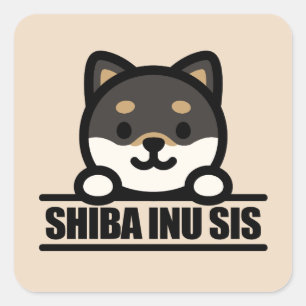 SHIBA INU SIS - Cute Shiba Inu Sister Design Square Sticker
