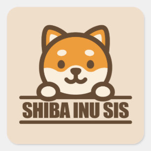 SHIBA INU SIS - Cute Shiba Inu Sister Design Square Sticker