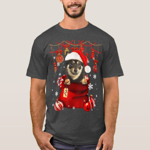 Shiba Inu Snow Ball Dog in Pocket Bag Winter Chri T-Shirt