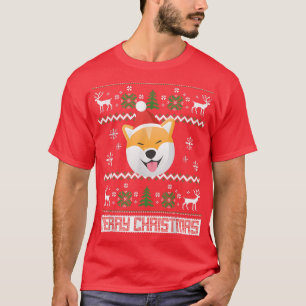 Shiba Inu Snow Christmas Santa Ugly T-Shirt