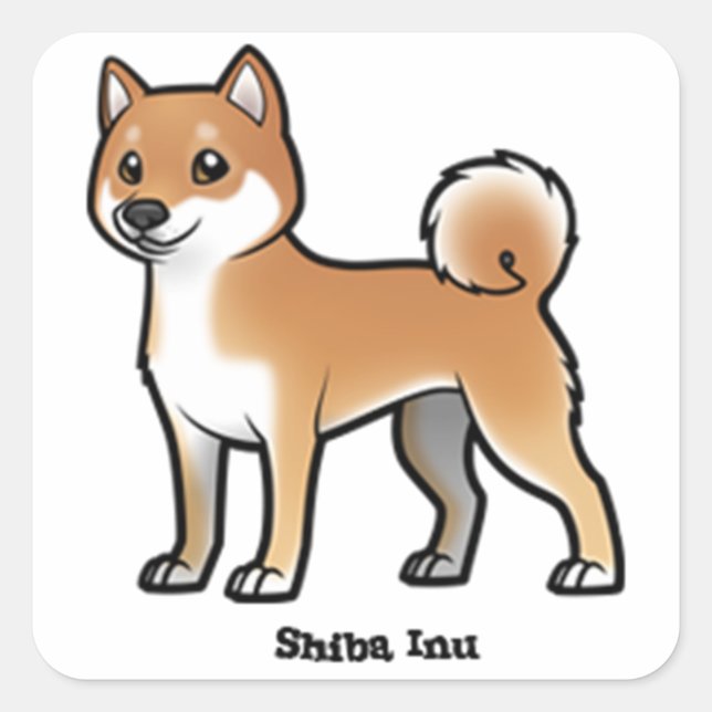 shiba inu square sticker (Front)