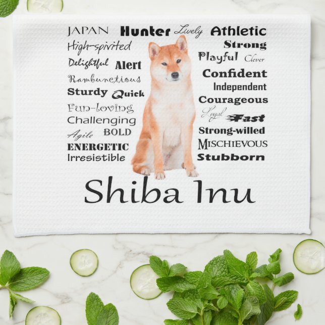 Shiba Inu Traits Kitchen Towel (Folded)