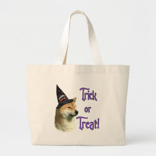 Shiba Inu Trick Large Tote Bag