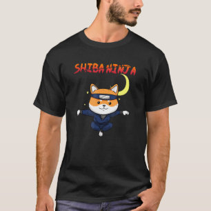 Shiba Inu Uni Dog Fly Ninja Karate Master Moon Fig T-Shirt