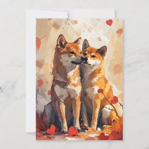 Shiba Inu Valentine's Day  Holiday Card