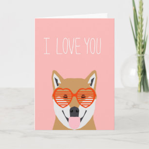 Shiba Inu Valentines - Love you Love Card Love Dog