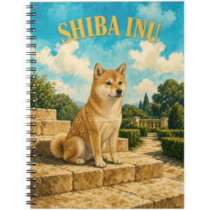 Shiba Inu, Vintage Watercolor Dog Art Notebook