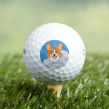 Shiba inu with Sky  Golf Balls
