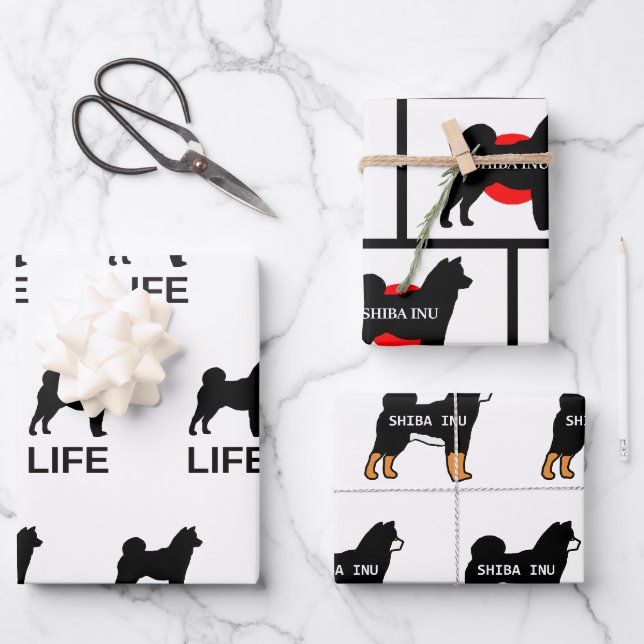 shiba inu wrapping paper sheet (Front)