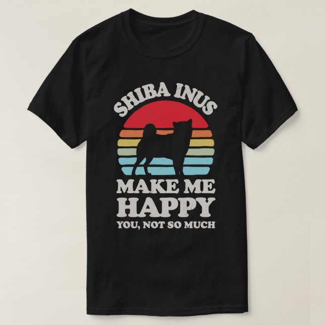 Shiba Inus Make Me Happy Sunset Retro for Men Wome T-Shirt (Design Front)