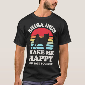 Shiba Inus Make Me Happy Sunset Retro for Men Wome T-Shirt