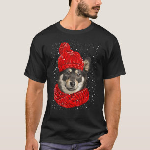 Shiba Inus Red Winter Hat Christmas Scarf Dog T-Shirt