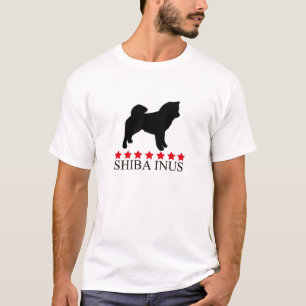Shiba Inus T-shirt with Red Stars