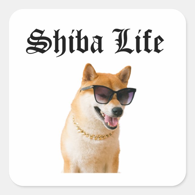 Shiba Life Square Sticker (Front)