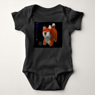 Shiba Puppy 3D Art Dog Year Name Baby Bodysuit