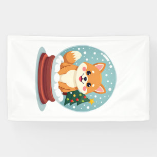 Shiba Snow Globe Banner
