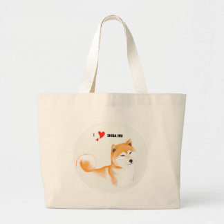Shiba stock market inu large tote bag