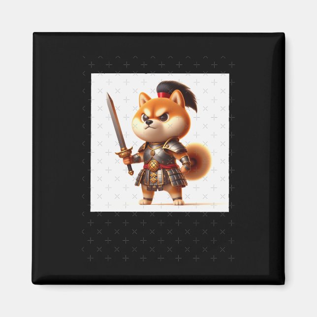 Shiba Warrior #1 Sword Sticker  Magnet (Front)