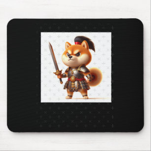 Shiba Warrior #1 Sword Sticker Mouse Mat