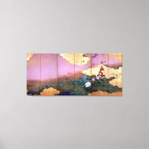 Shibata Zeshin Flowers and Birds of Four Seasons Canvas Print